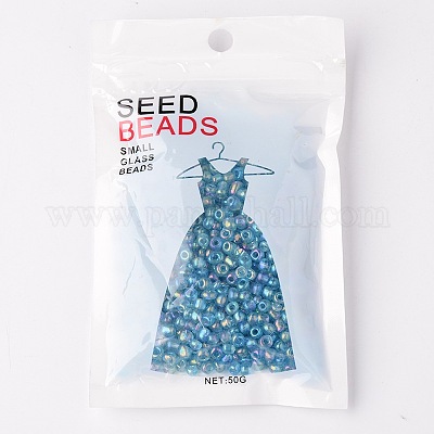 Прозрачные радужные круглые стеклянные бусины X-SEED-A007-4mm-163-1