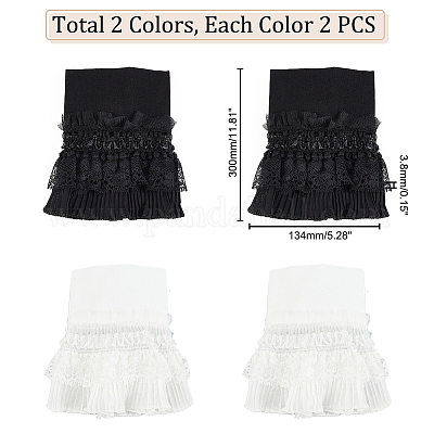 Ahademaker 2 комплект 2 цвета нарукавников из полиэстера AJEW-GA0004-99-1