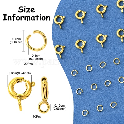 Латунная застежка пружинного кольца KK-FS0001-50G-1