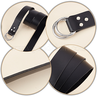 Цепной ремень из искусственной кожи с железной пряжкой с двойным d-образным кольцом AJEW-WH0314-52A-1