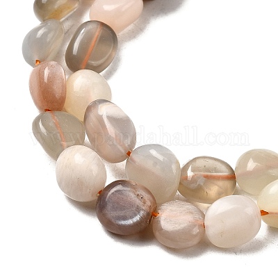 Нити из натуральных бусин из нескольких лунных камней G-F547-06-B-1