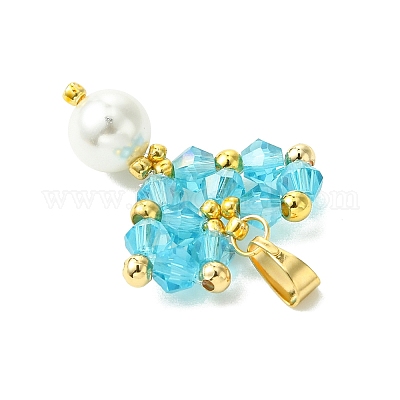 Бусины из ракушек и жемчуга стеклянные подвески PALLOY-MZ00432-03-1