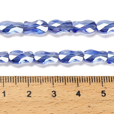 Стеклянные бусины с гальваническим покрытием  EGLA-P066-01A-AB05-1