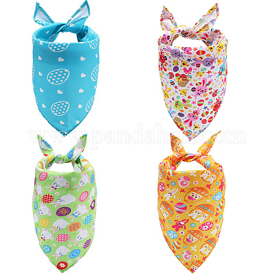 4 шт. 4 стиля треугольный полиэстеровый носовой платок для домашних животных AJEW-CP0006-08A-02-1