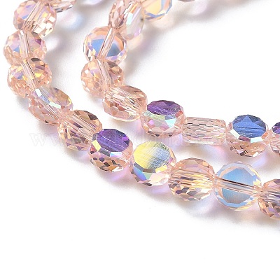 Прозрачные стеклянные бусины гальваническим пряди GLAA-Q099-D01-06-1