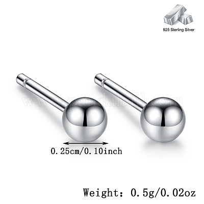 Простые серьги-гвоздики из стерлингового серебра s925 с круглыми бусинами для повседневного ношения унисекс TL9413-1