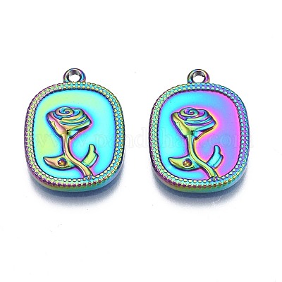 Стойка покрытие радужного цвета нержавеющая сталь 304 подвеска со стразами STAS-N098-031-1