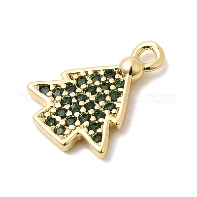 Рождественские латунные микропаве подвески из фианита KK-L258-04G-C01-1