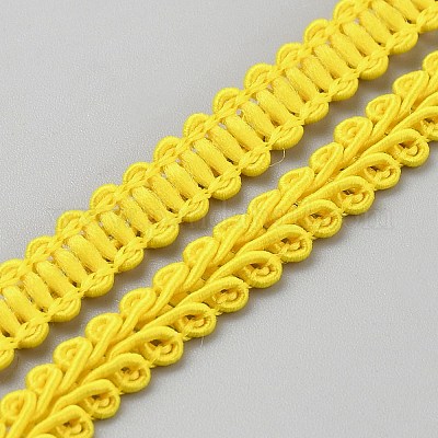 Отделка плетеным кружевом из полиэстера длиной 25 м. OCOR-WH0082-300B-1