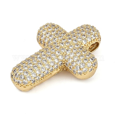 Латунные микропаве из прозрачного кубического циркония KK-S392-01G-1