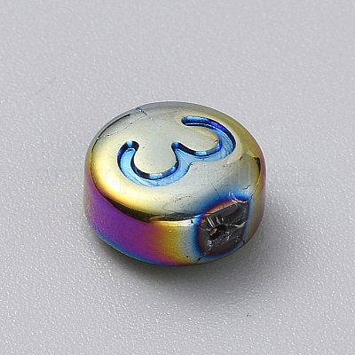 Гальванизированная стеклянная бусина GLAA-WH0042-12A-14-1