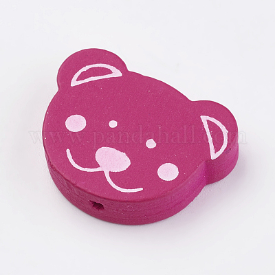 Бусины из натурального дерева с принтом WOOD-Q030-52-1