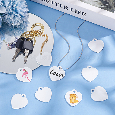 30 шт. пустые двухсторонние алюминиевые подвески с термопереносом DIY-BC0012-89C-1