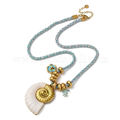 Ожерелья с подвесками из нержавеющей стали 304 NJEW-L465-09G-01-1