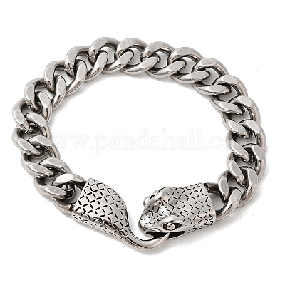 Браслеты из кубинских цепей из нержавеющей стали 304 для унисекс BJEW-A092-03P-1