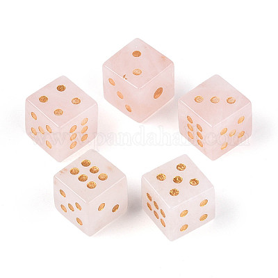 Кубические игральные кости из натурального розового кварца T144-07E-1