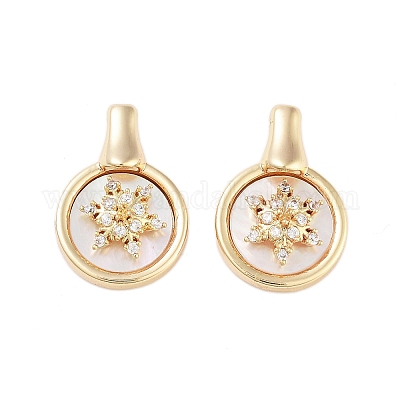 Латунные микропаве прозрачные подвески с фианитом KK-Z059-11G-1