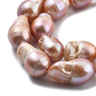 Нити натуральных бусин с ядровым жемчугом PEAR-B004-15F-01D-1
