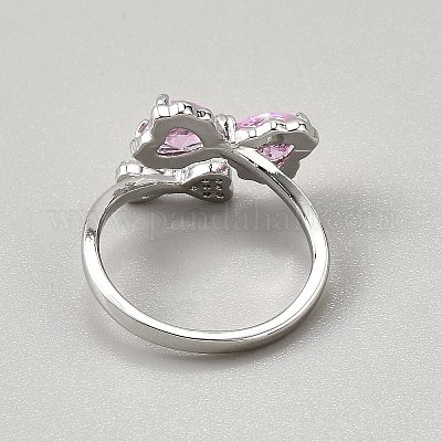 Манжеты из латуни с микро паве кубический цирконий для женщин RJEW-WH0002-40B-1