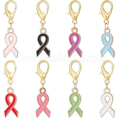 Сплав эмаль осведомленность лента подвеска украшения AJEW-NB0003-74-1