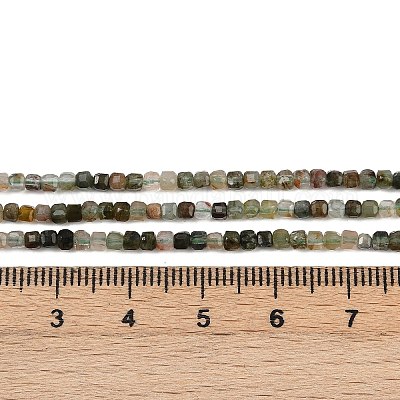 Нити бусин из натурального зеленого рутилированного кварца G-RM2025-C38-A-1