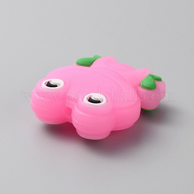 Светящиеся пищевые экологически чистые силиконовые бусины в виде лягушки SIL-WH0003-12I-1