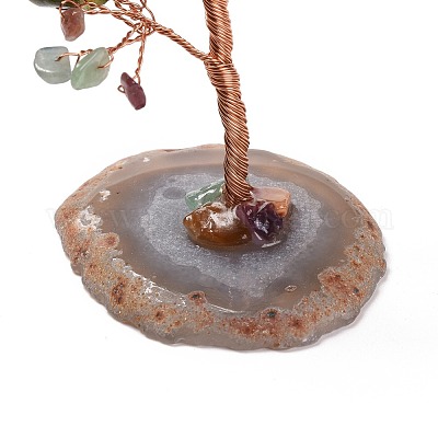 Натуральные турмалиновые чипсы и украшения для пьедестала из агата DJEW-A001-04F-1