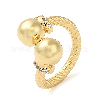 Латунные открытые кольца манжеты RJEW-Q778-54G-1