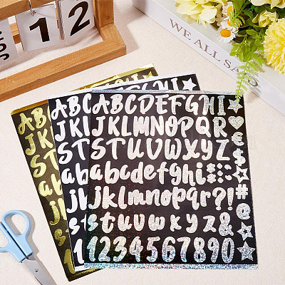 Наборы лазерных наклеек с буквами из ПВХ DIY-WH20010-21-1