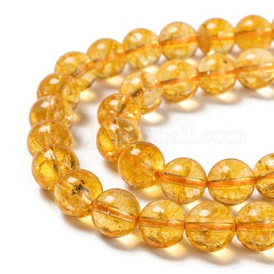 Природный цитрин бисер нитей G-E326-10mm-01-1