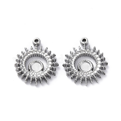 Подвеска-кабошон из не тускнеющей нержавеющей стали 304 STAS-P324-34P-1