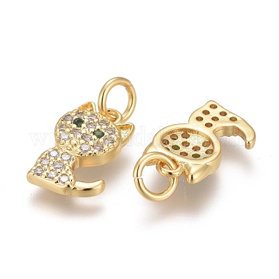 Латунные микропаве прозрачные подвески с фианитом ZIRC-Z001-02G-1