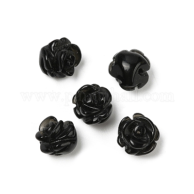 Природные обсидиана бусы G-O156-A-24-1