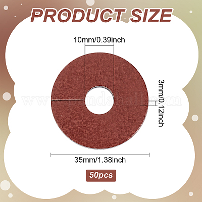 50 шт. подвески для бокалов из искусственной кожи AJEW-FG0004-24-1