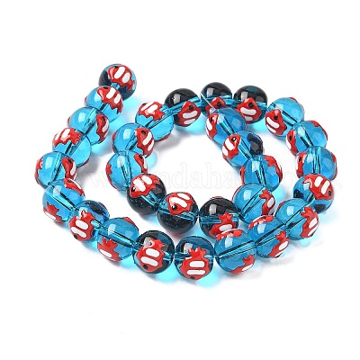 Стеклянные эмалевые бусины ручной работы LAMP-D304-02H-1