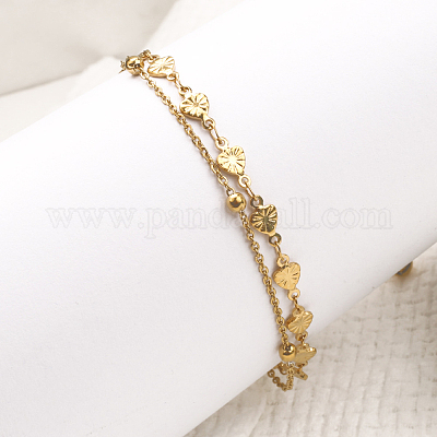 Браслеты на ногу из многорядной цепи из нержавеющей стали 304 AJEW-P128-01G-1