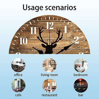 Настенные часы с принтом из мдф HJEW-WH0058-020-1