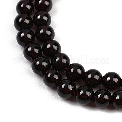 Мозамбикские импортные круглые бусины из натурального граната класса АААА G-E300-AAAA-8mm-1