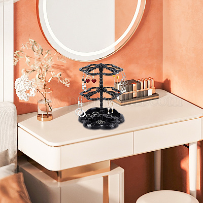 2 набор из 2-х цветных 2-уровневых 360-х вращающихся пластиковых органайзеров для ювелирных изделий EDIS-PH0001-88-1