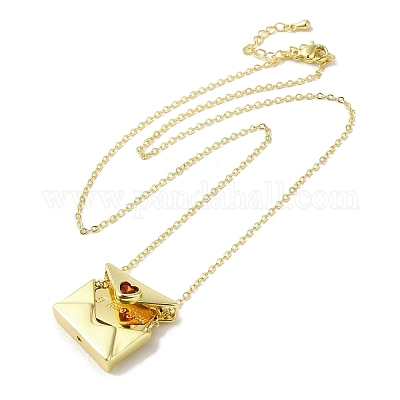 Кулон из микро-паве из латуни с цирконом NJEW-B082-02G-01-1