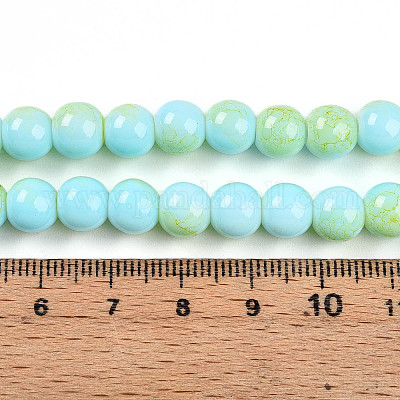 Выпечка окрашенные стеклянные бусины пряди DGLA-N003-8mm-C04-1