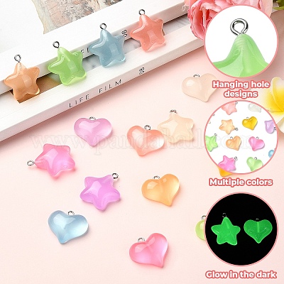 15шт 15 стиля светящиеся прозрачные подвески из смолы RESI-YW0001-79-1