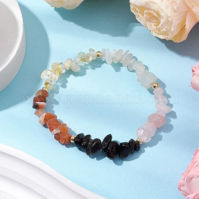 Браслеты-хранители со знаком скорпиона из драгоценных камней BJEW-JB11108-10-1