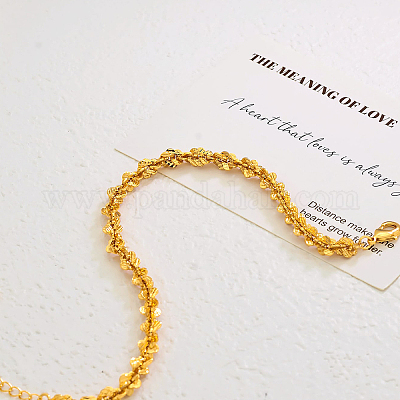 Винтажные 3D-браслеты на ногу из латунной цепочки с цветочным узором для женщин QW1103-1