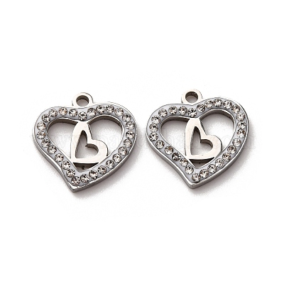 Подвески из нержавеющей стали 304 со стразами из глины STAS-P406-17B-P-1