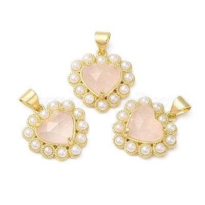 Природного розового кварца подвески G-E599-05G-A08-1