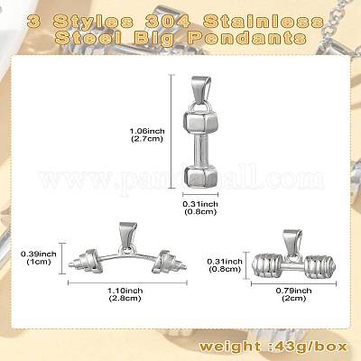 6 шт. 3 стиля подвески из нержавеющей стали 304 STAS-CJ0002-50-1