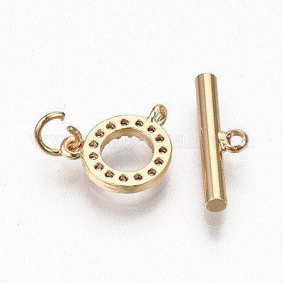 Застежки-переключатели из прозрачной латуни с кубическим цирконием KK-N231-215-NF-1