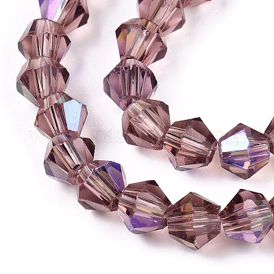 Прозрачные стеклянные бусины гальваническим пряди GLAA-F029-4mm-D30-1