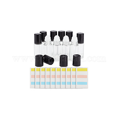 Прозрачные стеклянные бутылки с роликовым шариком AJEW-BC0007-35-1